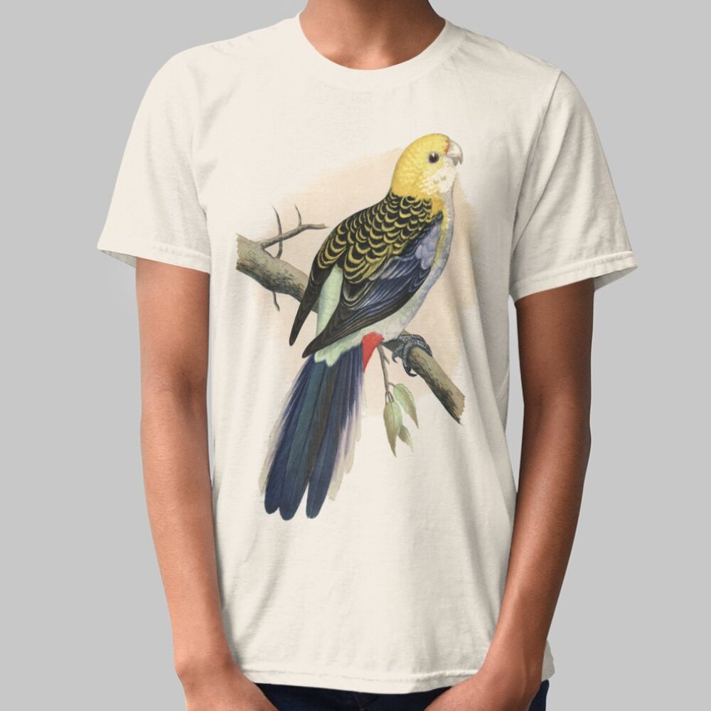 Pale Headed Rosella VTG Parrot Print Short Sleeve Graphic Tee T-shirt S M L XL